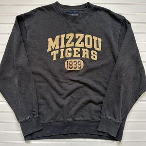 Mizzou Tigers Crewneck Sweatshirt Jansport Large Gray Embroidered Missouri